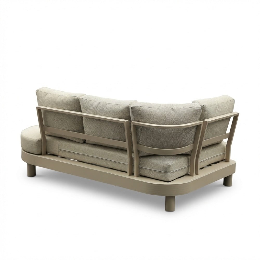 Santorini organische hoek loungeset 5 personen incl. tafel | aluminium | beige | 3-delig - 205x117cm