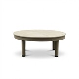 Santorini loungetafel | aluminium + sintered stone | beige | 80cm rond