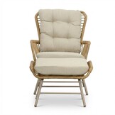 Dex voetenbank | wicker + aluminium | Bamboo beige