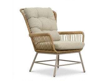Dex loungestoel | wicker + aluminium | Bamboo beige