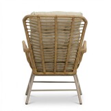 Dex loungestoel tuin met voetenbank | wicker + aluminium | Bamboo beige