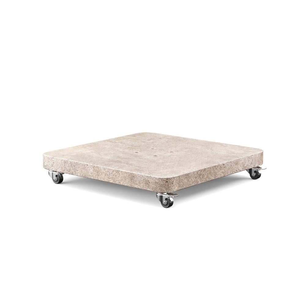 Venezia ronde hoek parasolvoet 90kg met zwenkwielen | graniet | beige afbeelding