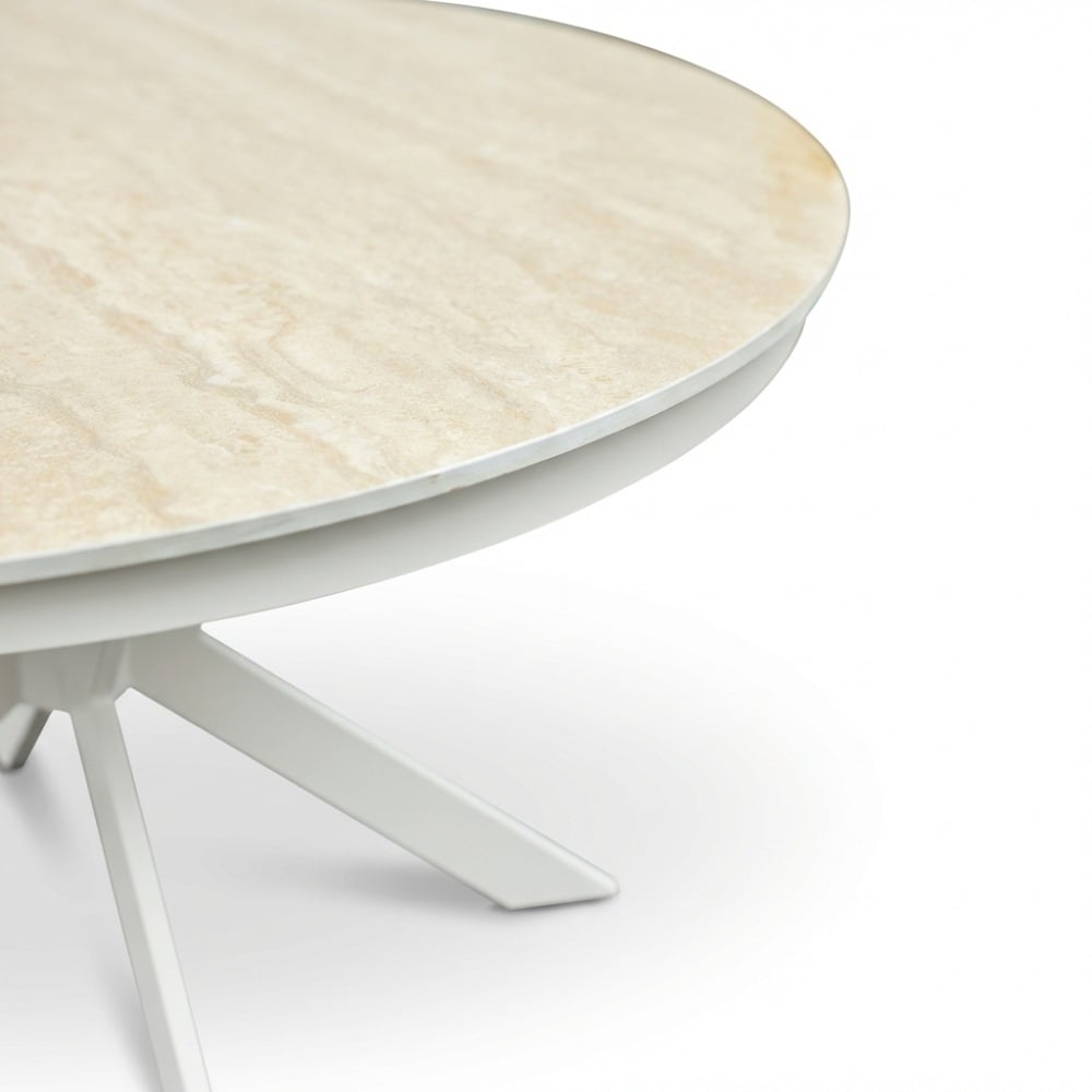 Cuba dining tuintafel 4 personen | sintered stone + aluminium | beige | 120cm rond