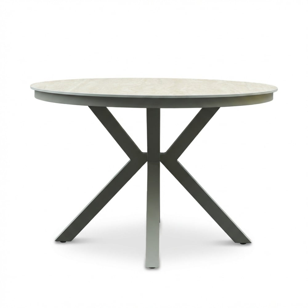 Cuba dining tuintafel 4 personen | sintered stone + aluminium | beige | 120cm rond