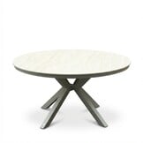 Cuba dining tuintafel 5 personen | sintered stone + aluminium | beige | 144cm rond
