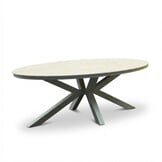 Firenze dining tuintafel 6 personen | sintered stone + aluminium | beige | 220cm ovaal