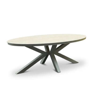 Firenze dining tuintafel 6 personen | sintered stone + aluminium | beige | 220cm ovaal