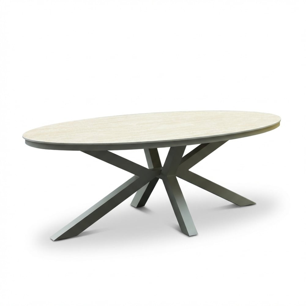 Firenze dining tuintafel 6 personen | sintered stone + aluminium | beige | 220cm ovaal