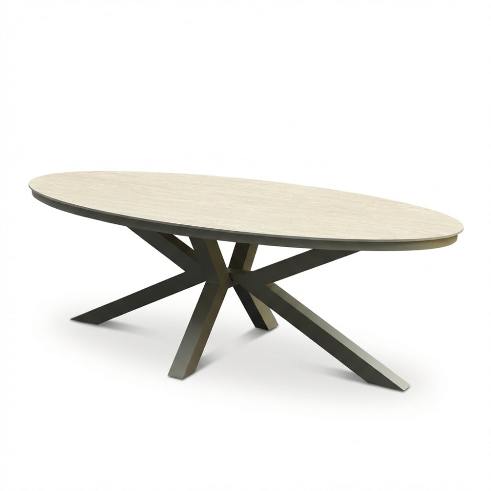 Firenze dining tuintafel 6 personen | sintered stone + aluminium | beige | 220cm ovaal