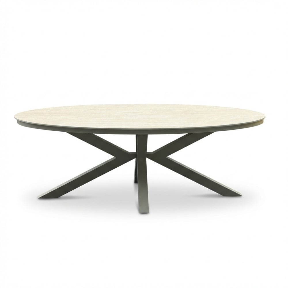 Firenze dining tuintafel 6 personen | sintered stone + aluminium | beige | 220cm ovaal