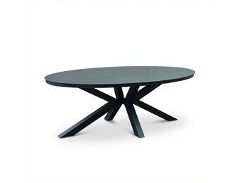 Firenze dining tuintafel 6 personen | sintered stone + aluminium | antraciet | 220cm ovaal