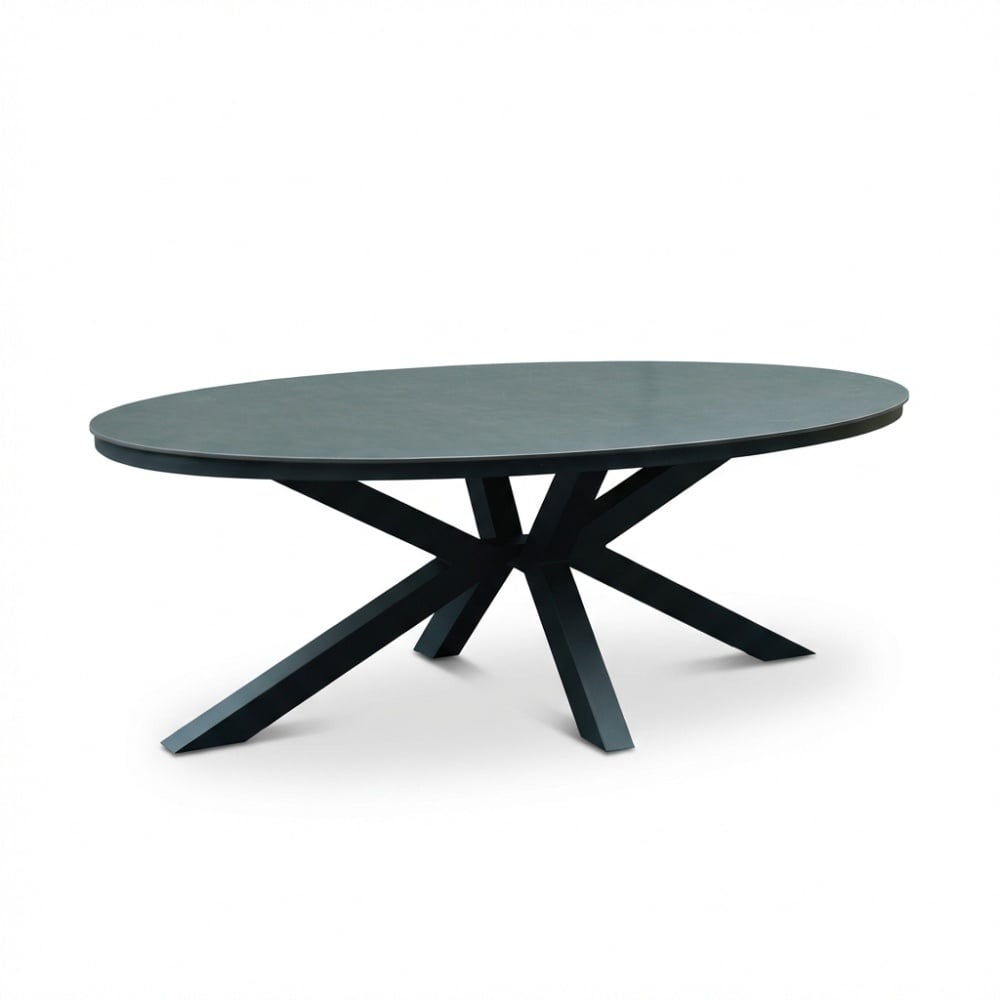 Firenze dining tuintafel 6 personen | sintered stone + aluminium | antraciet | 220cm ovaal
