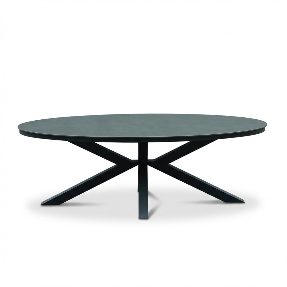 Firenze dining tuintafel 6 personen | sintered stone + aluminium | antraciet | 220cm ovaal