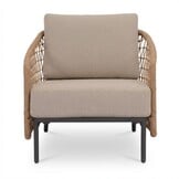 Vienna stoel-bank loungeset 5 personen | wicker + aluminium | zand | 4-delig