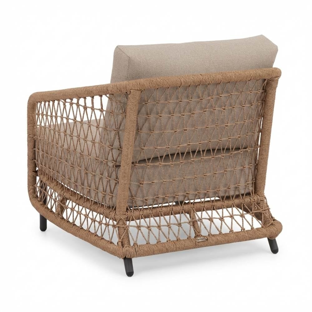 Vienna stoel-bank loungeset 5 personen | wicker + aluminium | zand | 4-delig