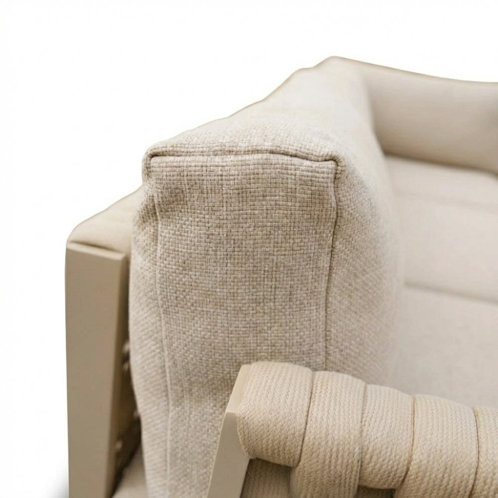 Mendoza hoek loungeset 5 personen | aluminium + touw | beige | 4-delig - 266x266cm