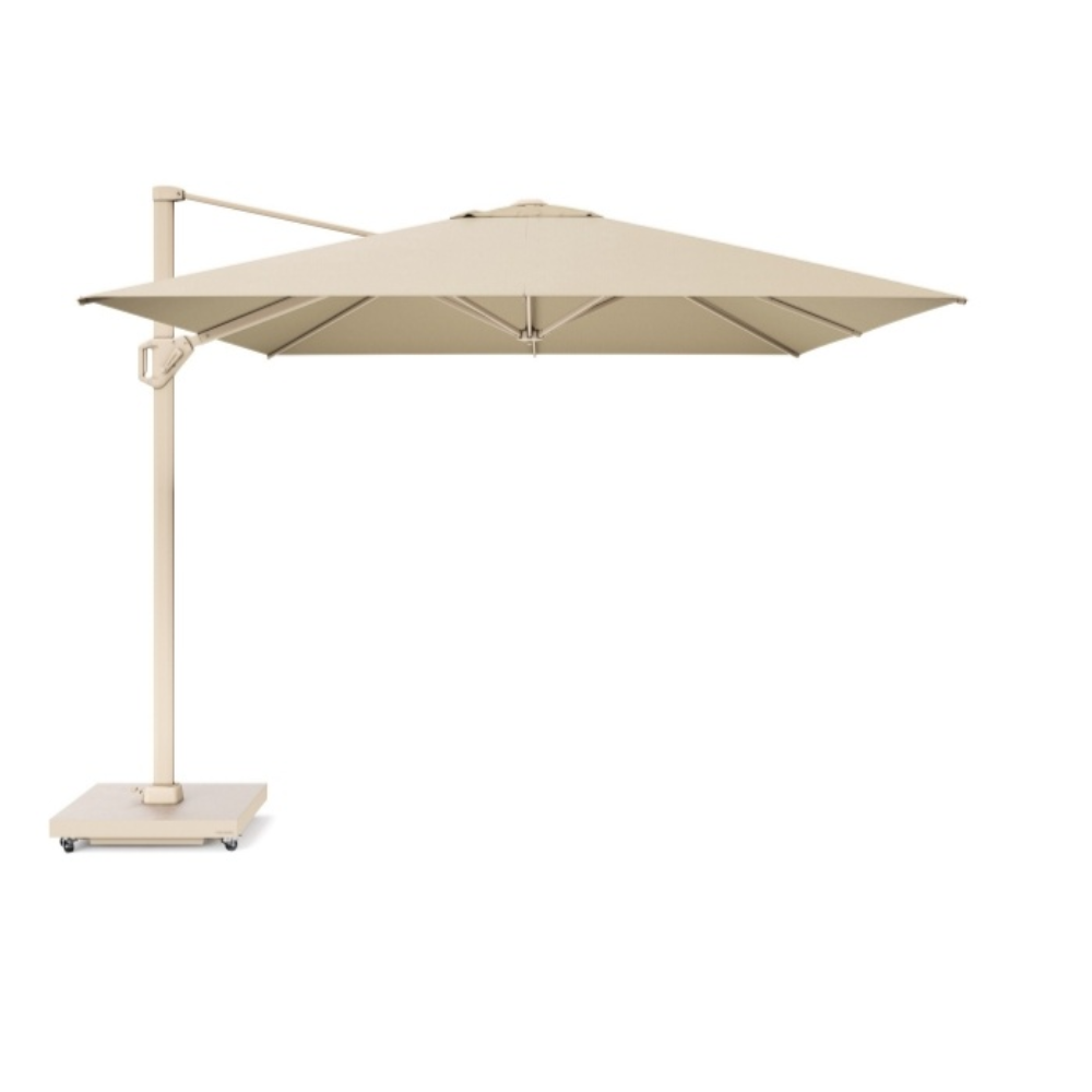 Challenger T² zweefparasol - premium doek | 350x260cm | Champagne/Teak look