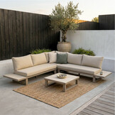 Canyon hoek loungeset incl. loungetafel | aluminium + sintered stone | Marble Latte | 4-delig