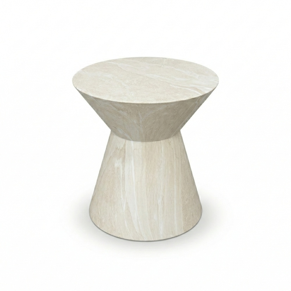 Eva bijzettafel | polystone | Chalk beige | 45cm rond