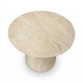 Eva bijzettafel | polystone | Chalk beige | 45cm rond