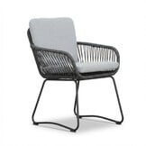 Harper dining tuinstoel | touw + rvs | Stone Grey