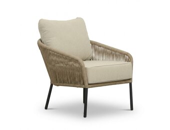 Mara low dining tuinstoel | touw + aluminium | Sahara Dust