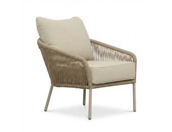 Mara low dining tuinstoel | touw + aluminium | Sandstone