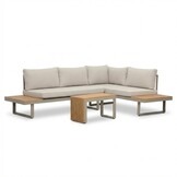 Melbourne chaise longue balkon loungeset 4 personen | aluminium + polywood | beige | 3-delig - 250x175cm