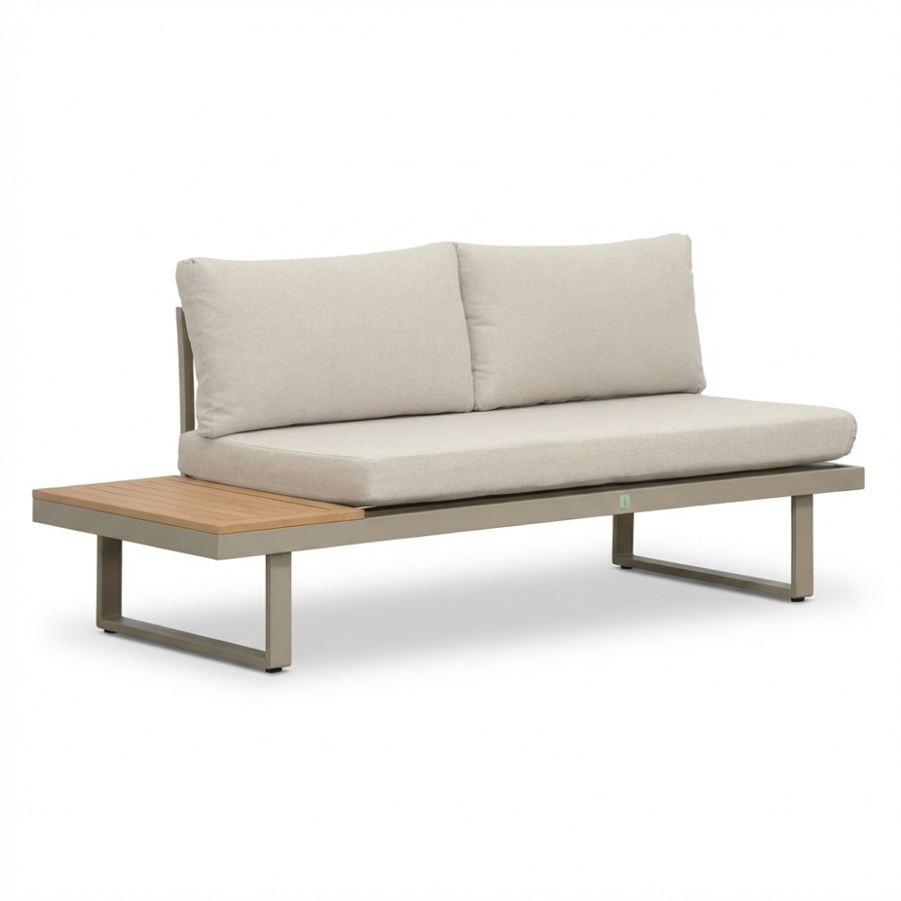 Melbourne chaise longue balkon loungeset 4 personen | aluminium + polywood | beige | 3-delig - 250x175cm