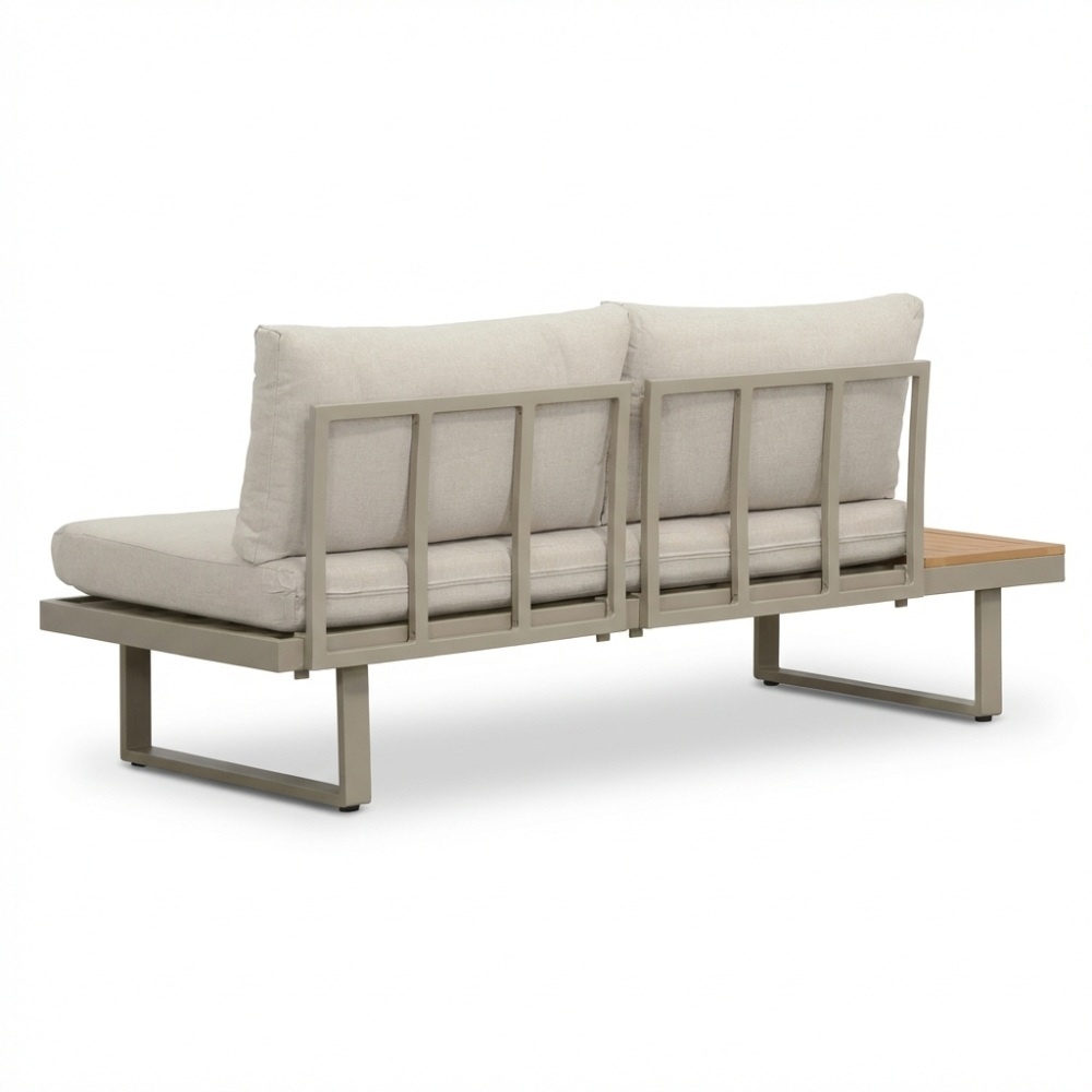 Melbourne chaise longue balkon loungeset 4 personen | aluminium + polywood | beige | 3-delig - 250x175cm