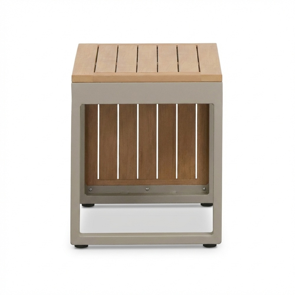 Melbourne chaise longue balkon loungeset 4 personen | aluminium + polywood | beige | 3-delig - 250x175cm