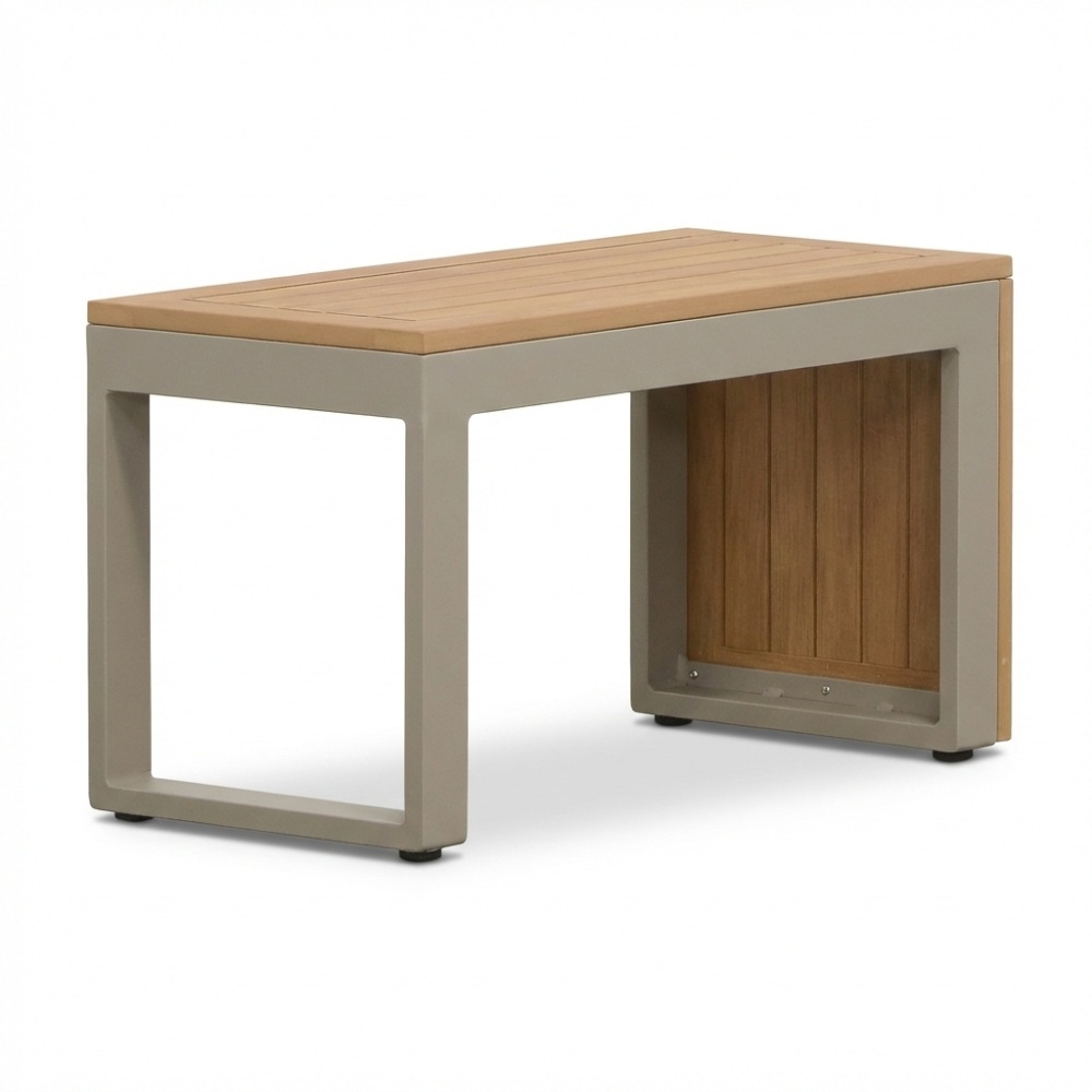 Melbourne chaise longue balkon loungeset 4 personen | aluminium + polywood | beige | 3-delig - 250x175cm