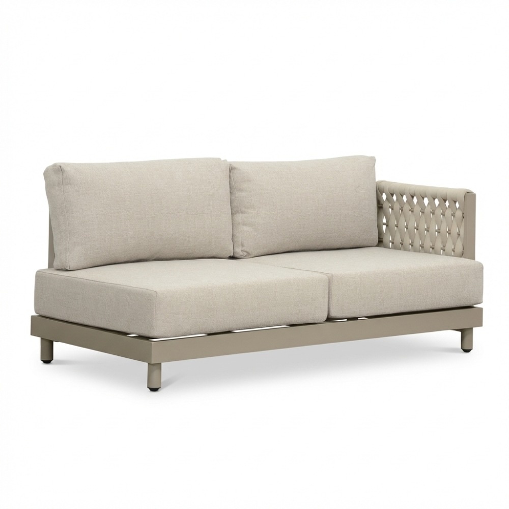 Mendoza hoek loungeset 5 personen | aluminium + touw | beige | 4-delig - 266x266cm