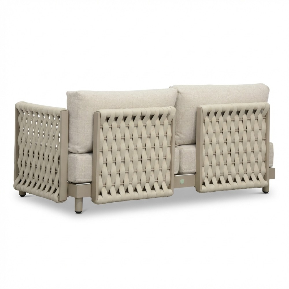 Mendoza hoek loungeset 5 personen | aluminium + touw | beige | 4-delig - 266x266cm