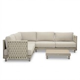 Mendoza hoek loungeset 5 personen | aluminium + touw | beige | 4-delig - 266x266cm