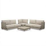 Mendoza hoek loungeset 5 personen | aluminium + touw | beige | 4-delig - 266x266cm