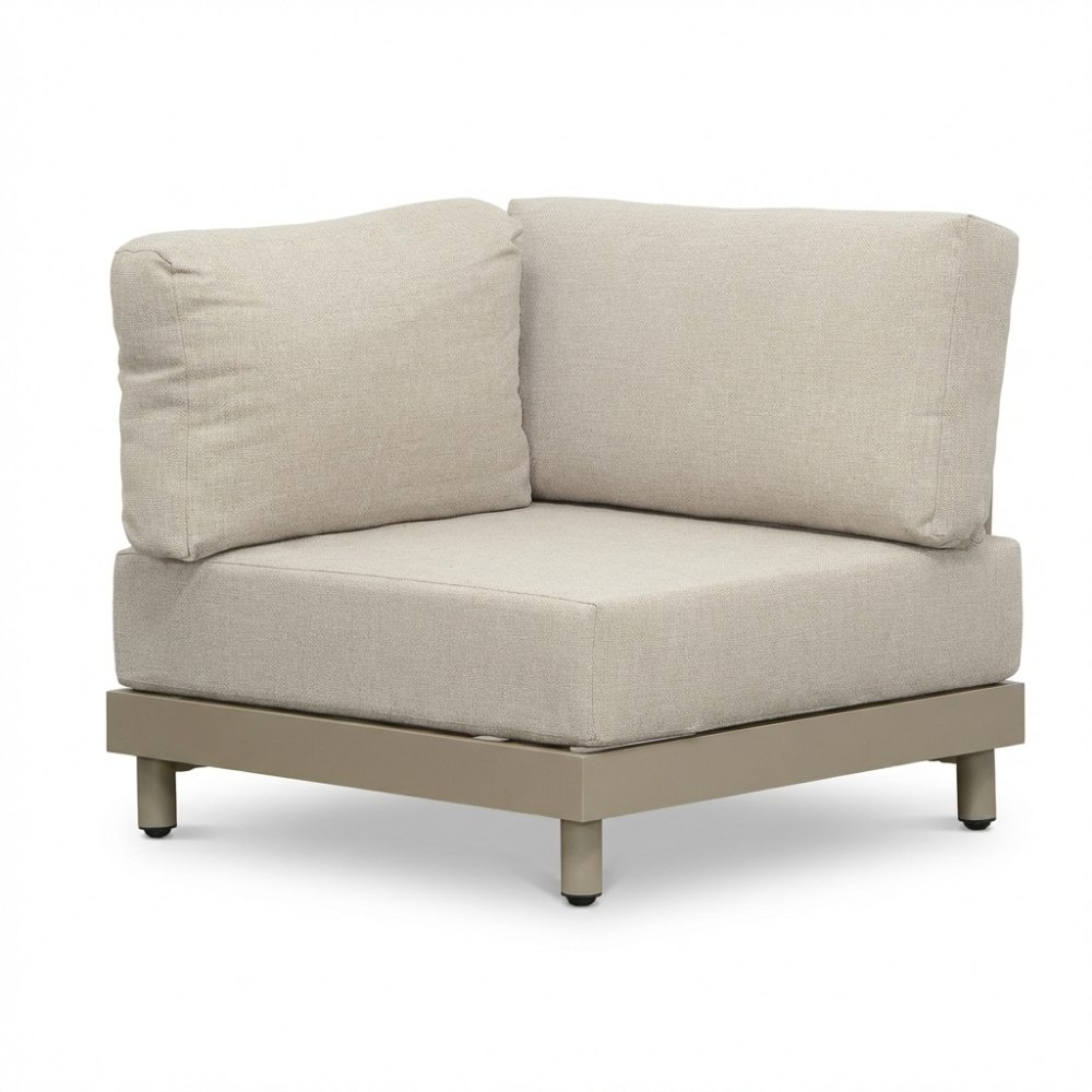 Mendoza hoek loungeset 5 personen | aluminium + touw | beige | 4-delig - 266x266cm