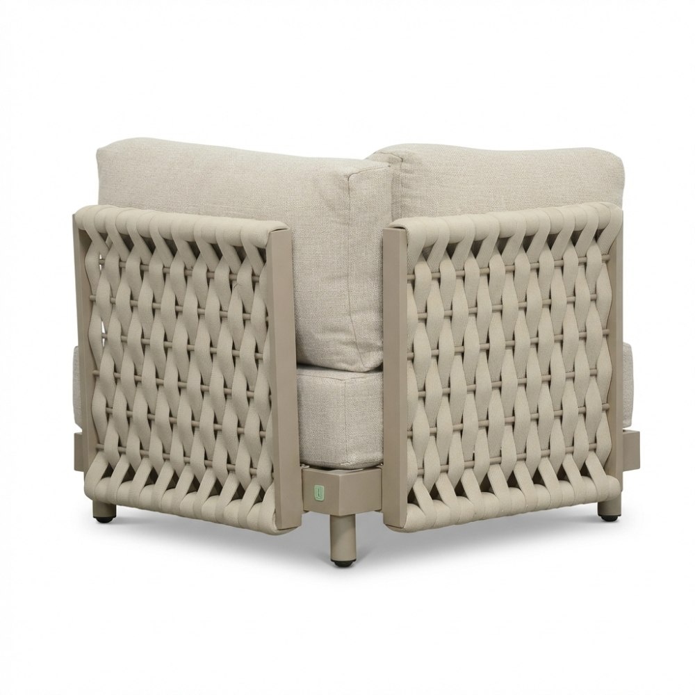 Mendoza hoek loungeset 5 personen | aluminium + touw | beige | 4-delig - 266x266cm