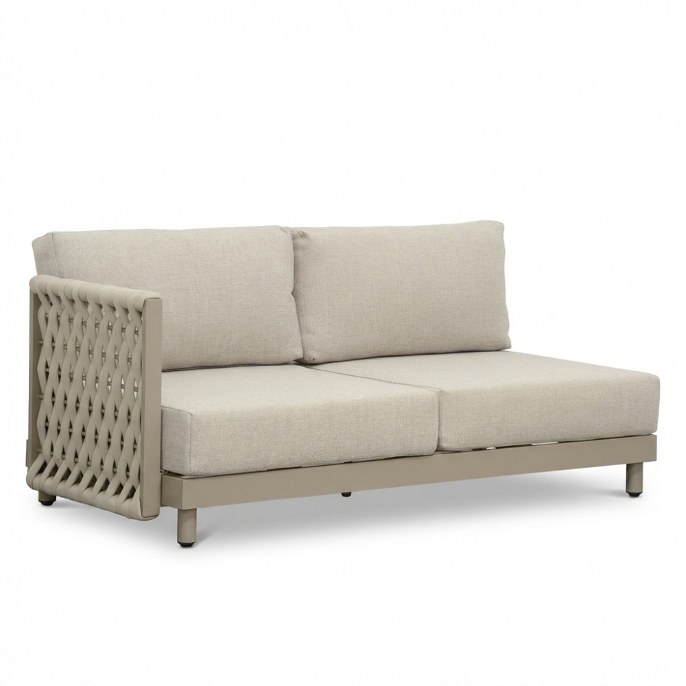 Mendoza hoek loungeset 5 personen | aluminium + touw | beige | 4-delig - 266x266cm