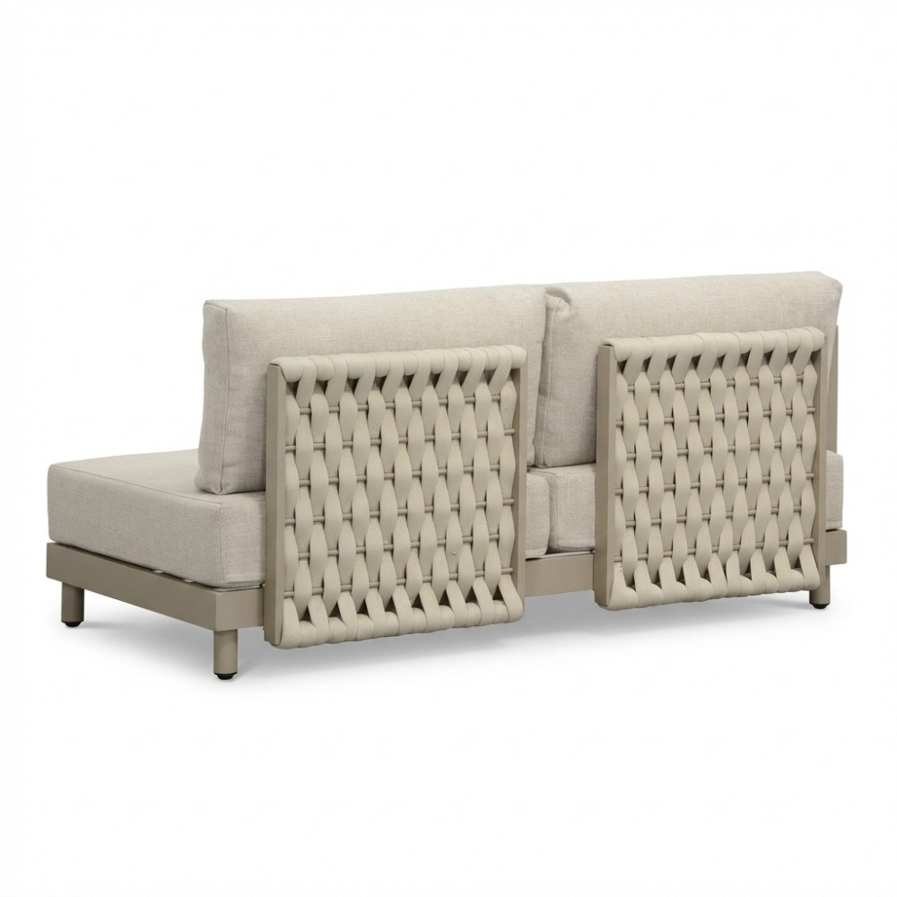 Mendoza hoek loungeset 5 personen | aluminium + touw | beige | 4-delig - 266x266cm