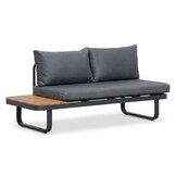 Montreal chaise longue balkon loungeset 4 personen | aluminium + polywood | antraciet | 3-delig