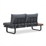 Montreal chaise longue balkon loungeset 4 personen | aluminium + polywood | antraciet | 3-delig