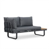 Montreal chaise longue balkon loungeset 4 personen | aluminium + polywood | antraciet | 3-delig