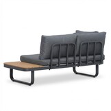 Montreal chaise longue balkon loungeset 4 personen | aluminium + polywood | antraciet | 3-delig