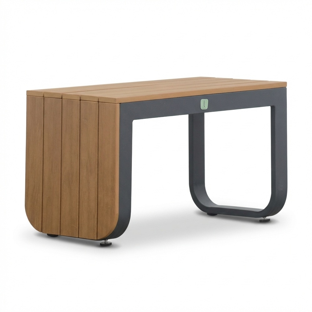 Montreal chaise longue balkon loungeset 4 personen | aluminium + polywood | antraciet | 3-delig