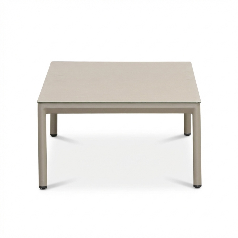 Mykonos stoel-bank loungeset 5 personen incl. tafel | aluminium + touw | beige | 4-delig