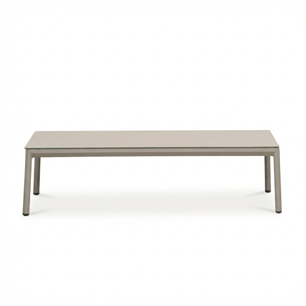 Mykonos koffietafel | aluminium + keramiek | beige | 120x60cm
