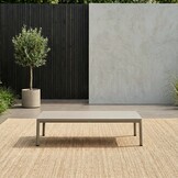 Mykonos koffietafel | aluminium + keramiek | beige | 120x60cm