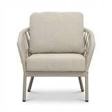 Mykonos stoel-bank loungeset 5 personen | aluminium + touw | beige | 3-delig