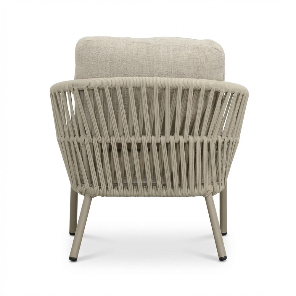 Mykonos stoel-bank loungeset 5 personen | aluminium + touw | beige | 3-delig